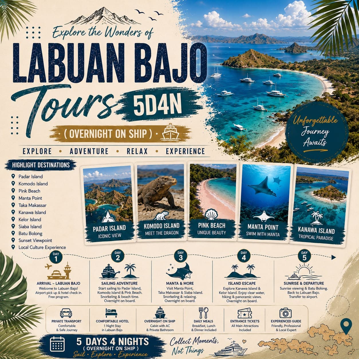 Labuan Bajo Tours 5D4N (Overnight on Ship)