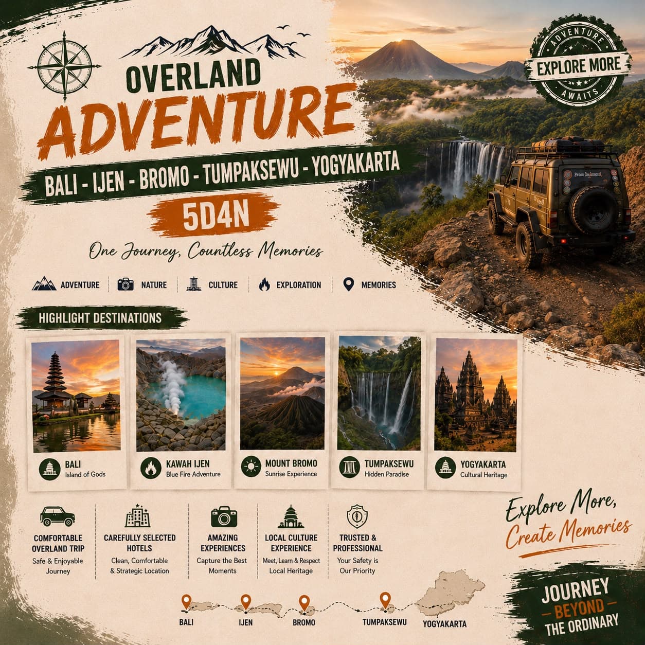 Bali - Ijen - Bromo - Tumpak Sewu - Yogyakarta