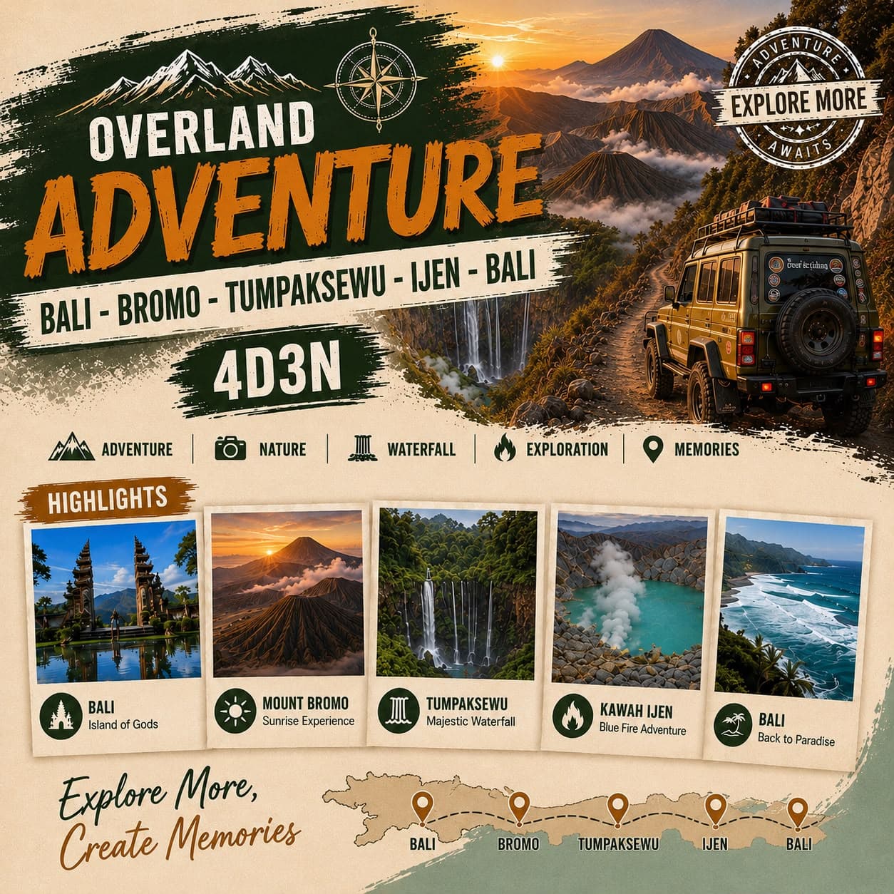 Bali - Bromo - Tumpaksewu - Ijen - Bali